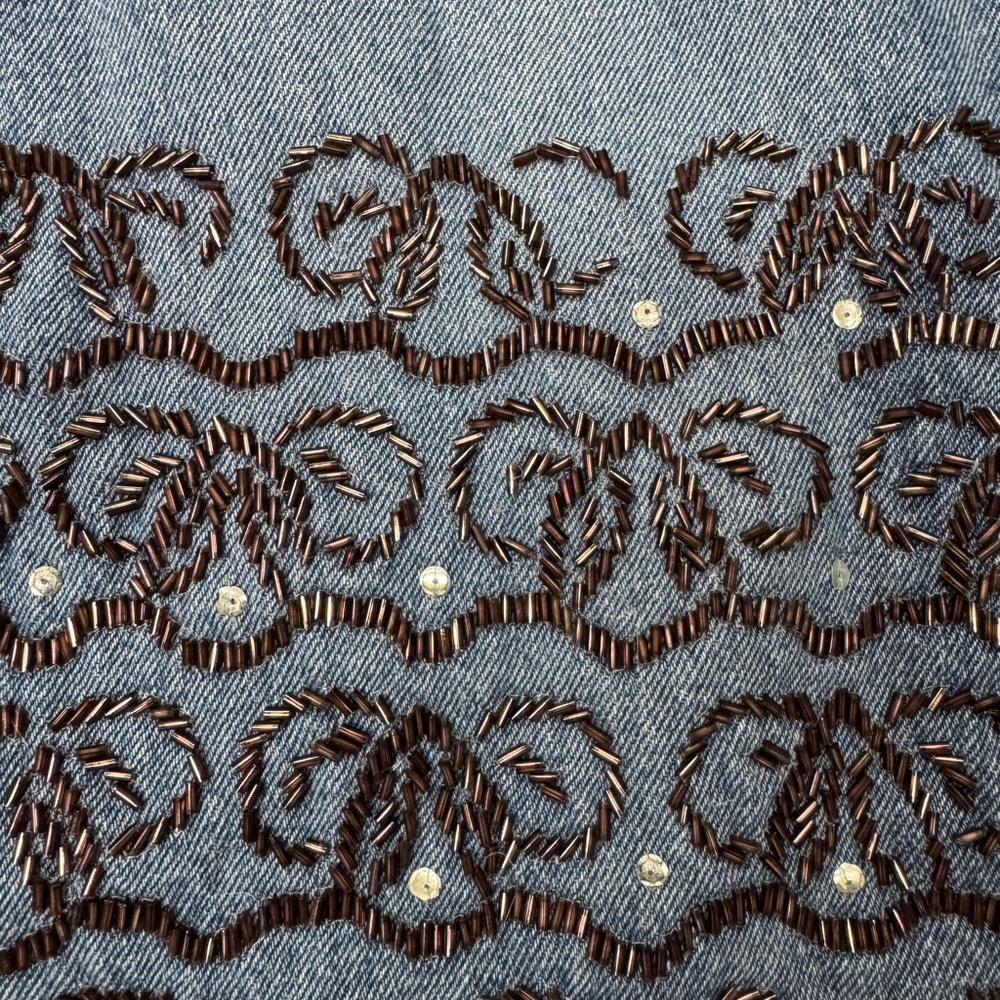 Spiegel Blue Straight Leg Jeans with Floral Embroidery - Picture 5 of 9